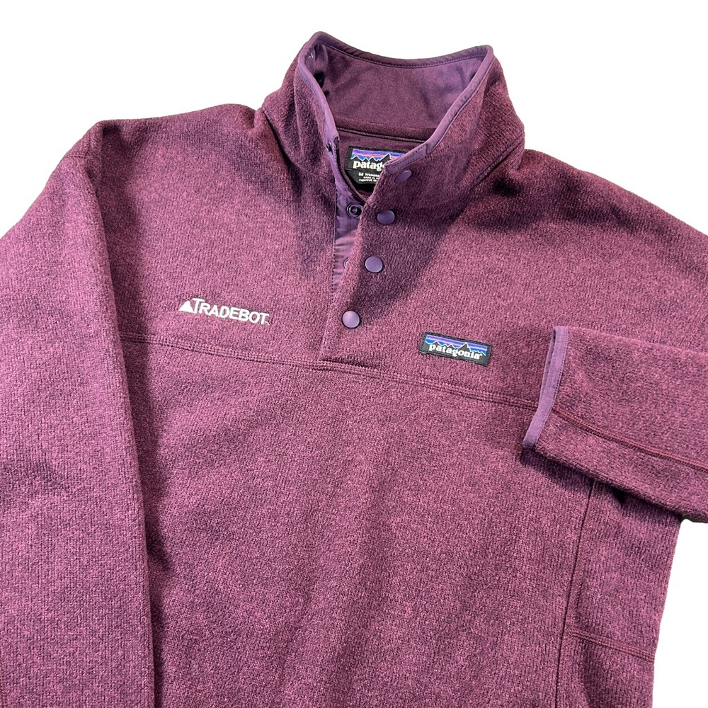Patagonia Better Sweater Fleece Women M Purple Snap-T Pullover Tradebot Logo